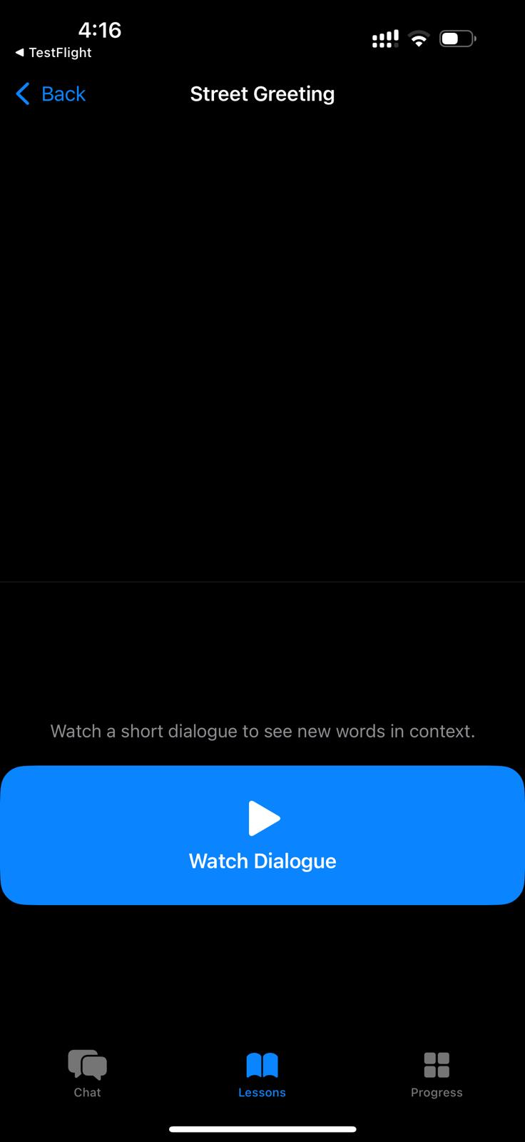 Listening dialogue screen from Mersivia